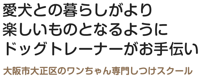 大阪市大正区のワンちゃん専門しつけスクール